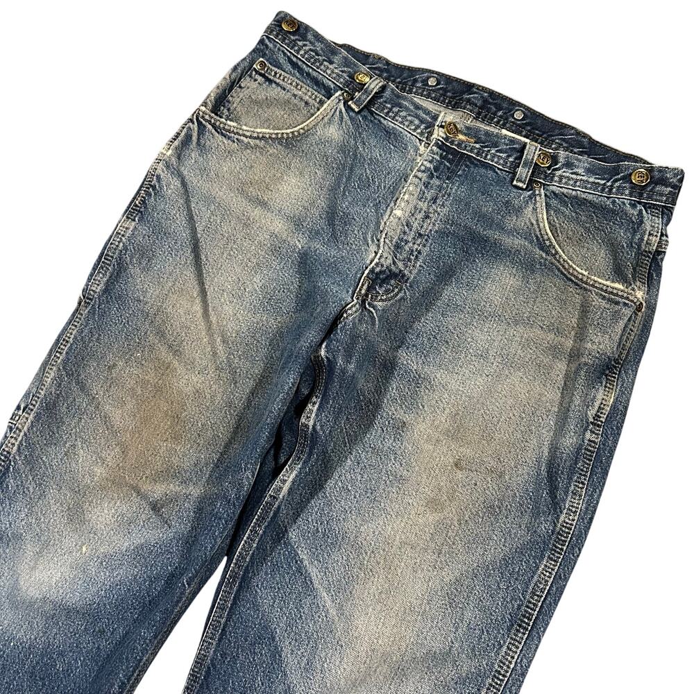 Vintage Key Workwear Denim Jeans Mens 36x29 Faded Distressed Work Pants - Picture 2 of 6
